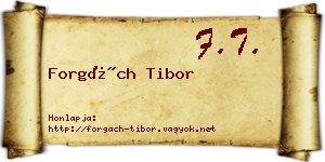 Forgách Tibor névjegykártya
